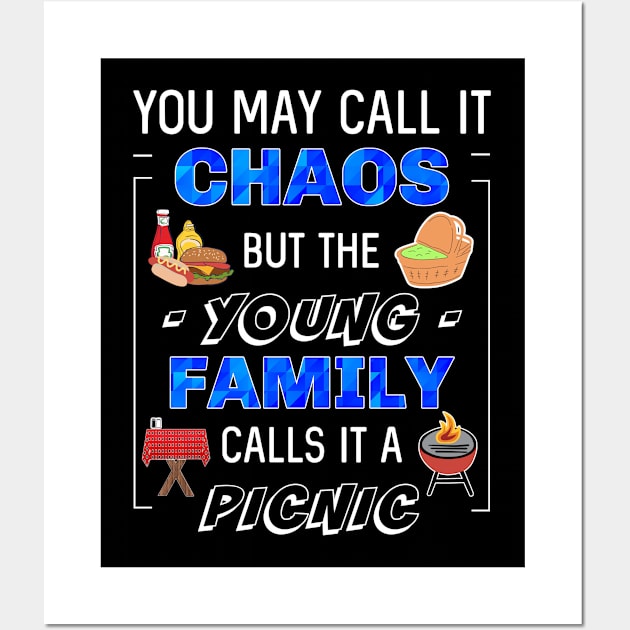 Funny Young Family Picnic Cookout Party Gathering Matching Fun Wall Art by egcreations